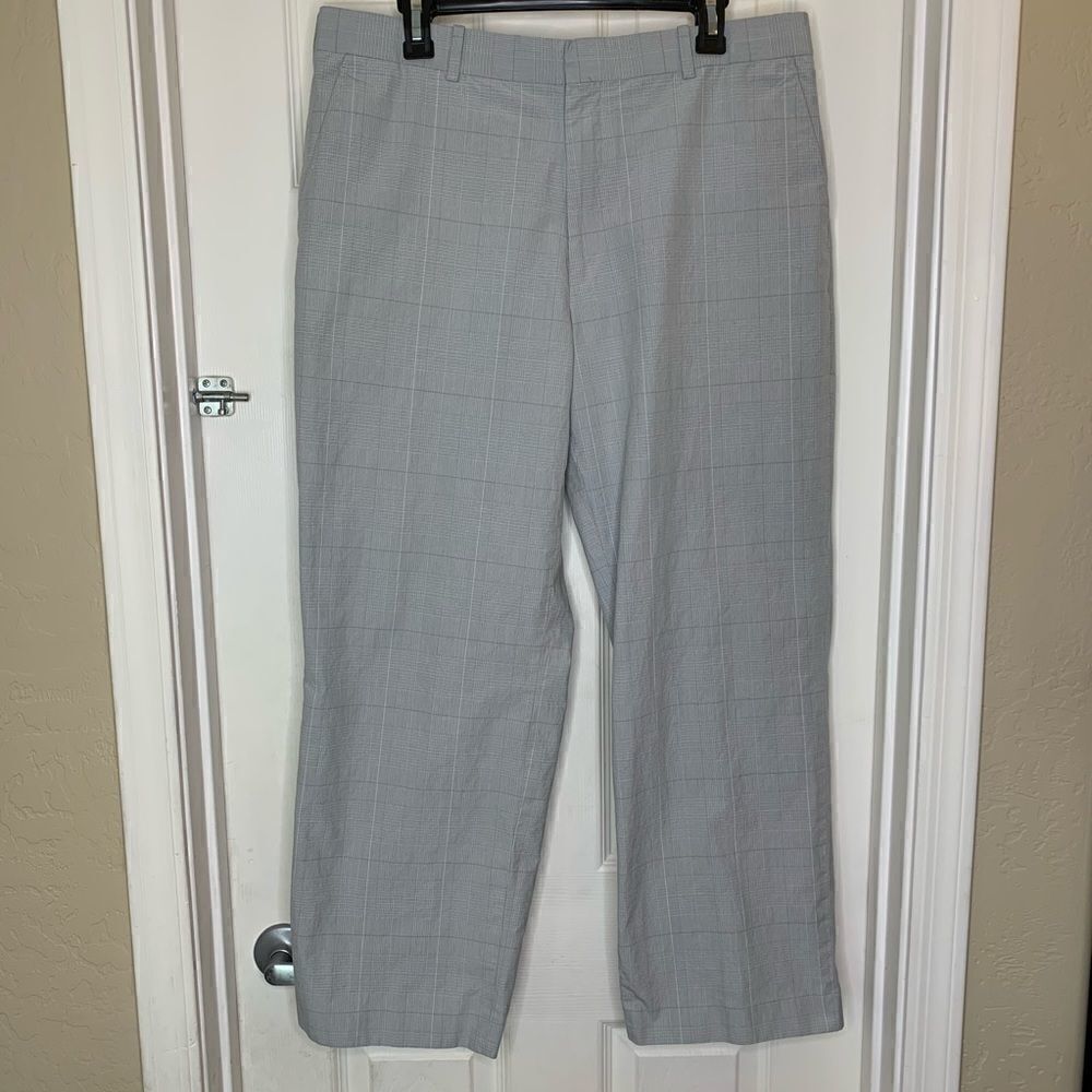 Perry Ellis Gray Thin Striped Pants